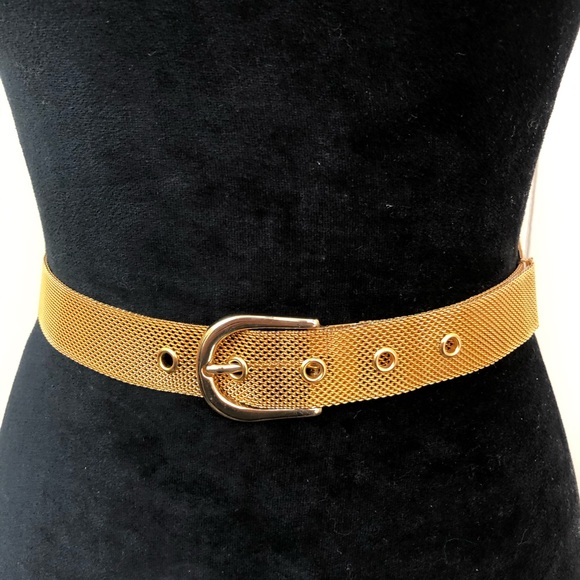 Vintage Accessories - ❤️ Vintage Gold Metallic Mesh Belt with Hook Holder